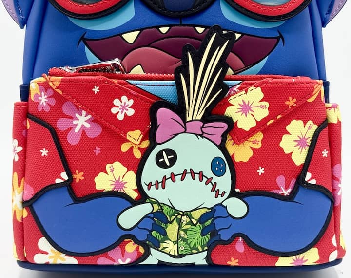 Loungefly SDCC Stitch Vacation Mini Backpack Lenticular Sunglasses Bag Front Bottom