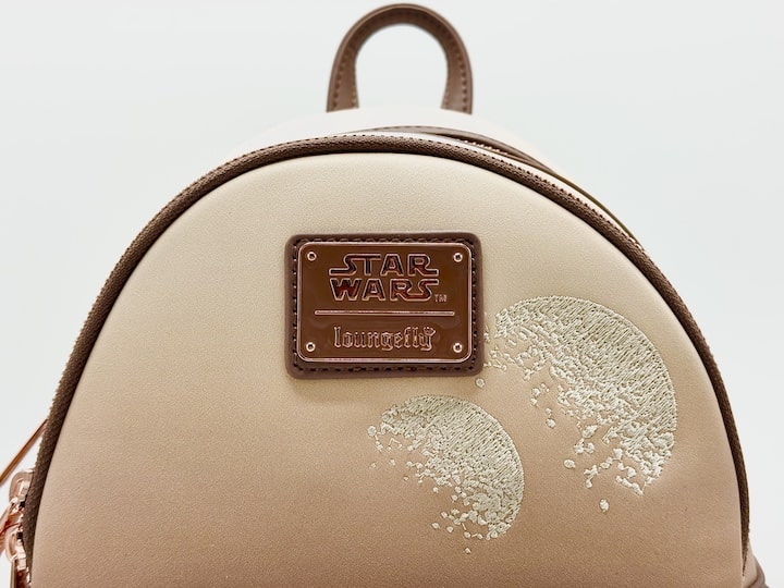 Loungefly Sands of Tatooine Mini Backpack Disney Star Wars Bag Front Logo
