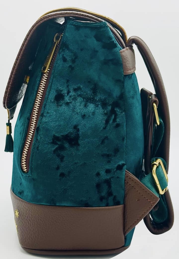 Loungefly Slytherin Velvet Banner Mini Backpack Harry Potter Bag Left Side