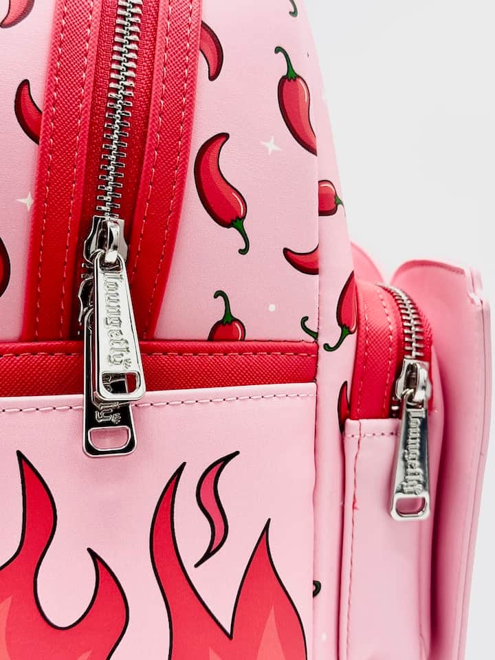 Loungefly Spicy Book Club Mini Backpack Chili Pepper Bag Zips