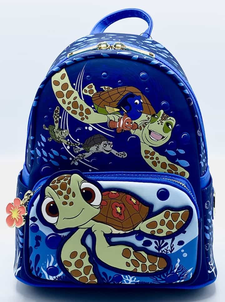 Loungefly Squirt Crush Mini Backpack Disney Pixar Finding Nemo Bag Front Full View