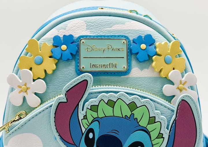 Loungefly Stitch and Scrump Beach Mini Backpack Disney Parks Bag Front Logo