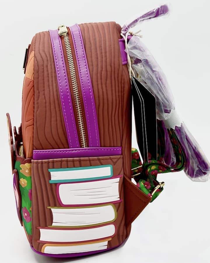 Loungefly Tangled Books Mini Backpack Disney Rapunzel Pascal Bag Left Side