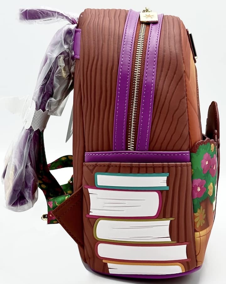 Loungefly Tangled Books Mini Backpack Disney Rapunzel Pascal Bag Right Side