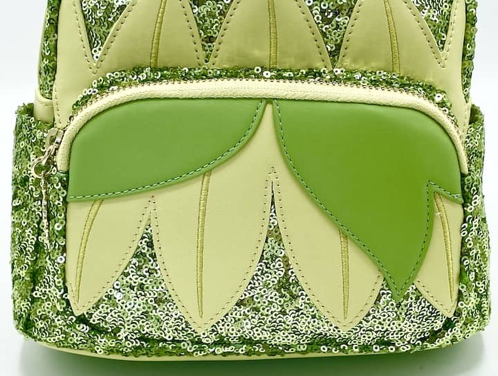 Loungefly Tiana Sequin Mini Backpack Disney Princess and the Frog Bag Front Pocket