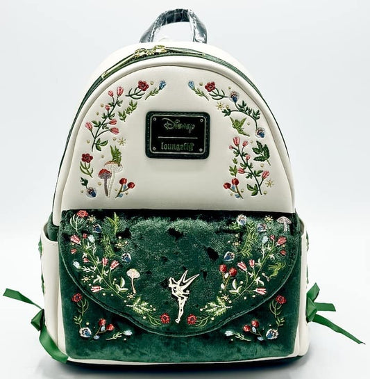 Loungefly Tinkerbell Floral Mini Backpack Disney Peter Pan Bag Front Full View