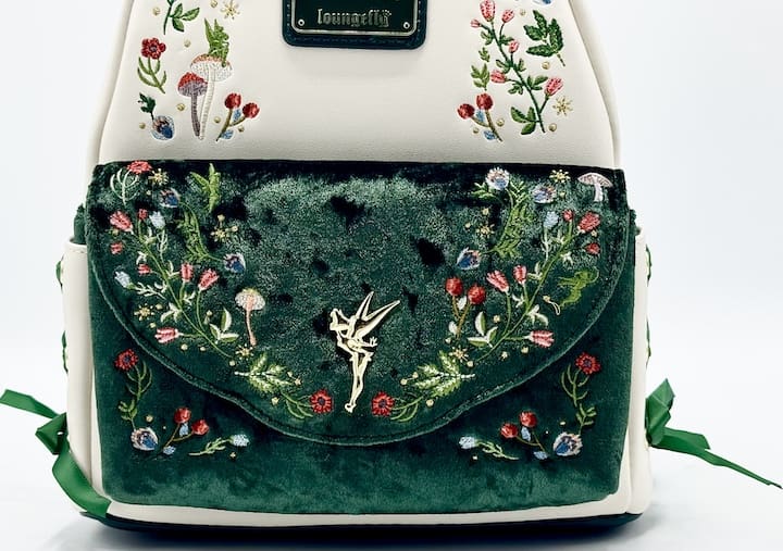 Loungefly Tinkerbell Floral Mini Backpack Disney Peter Pan Bag Front Pocket