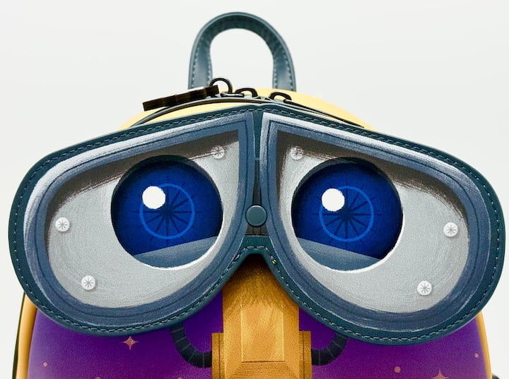 Loungefly WALL-E Figural Mini Backpack Disney Pixar Trash Box Bag Front Eyes
