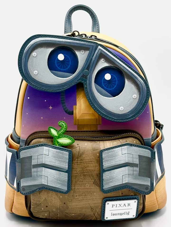 Loungefly WALL-E Figural Mini Backpack Disney Pixar Trash Box Bag Front Full View Eyes Left