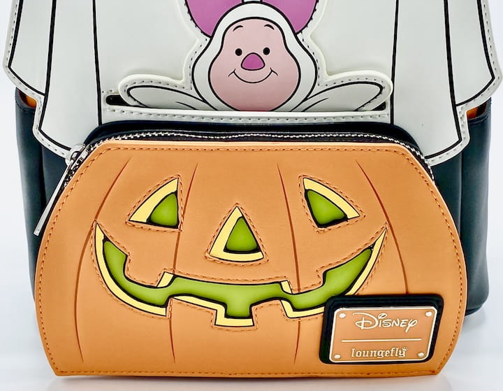 Loungefly Winnie the Pooh Piglet Ghost Mini Backpack Halloween Bag Front Bottom Close Up