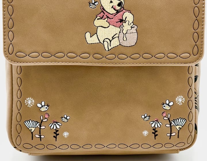 Loungefly Winnie the Pooh Satchel Mini Backpack Embroidered Floral Bag Front Bottom