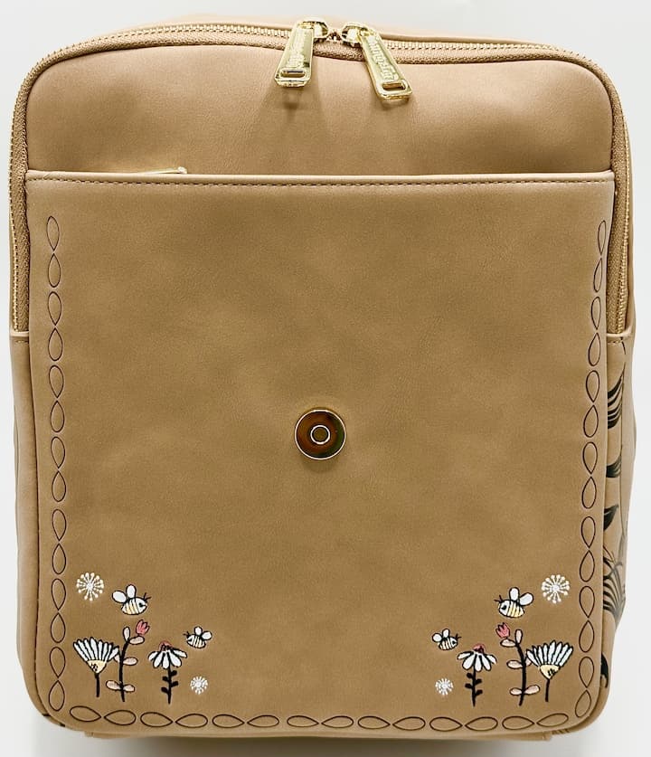 Loungefly Winnie the Pooh Satchel Mini Backpack Embroidered Floral Bag Inside Flap