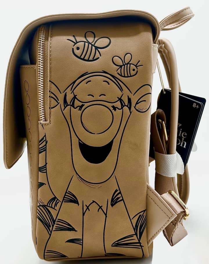 Loungefly Winnie the Pooh Satchel Mini Backpack Embroidered Floral Bag Left Side