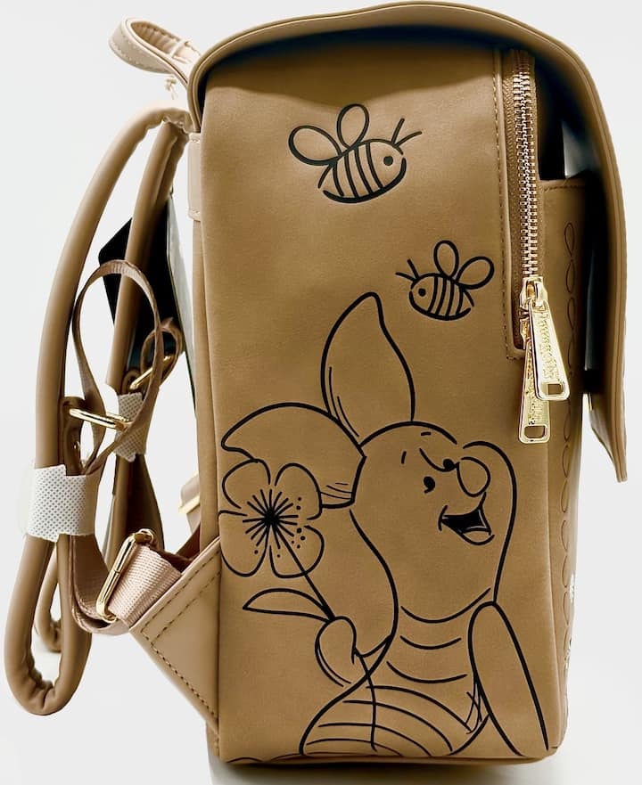 Loungefly Winnie the Pooh Satchel Mini Backpack Embroidered Floral Bag Right Side