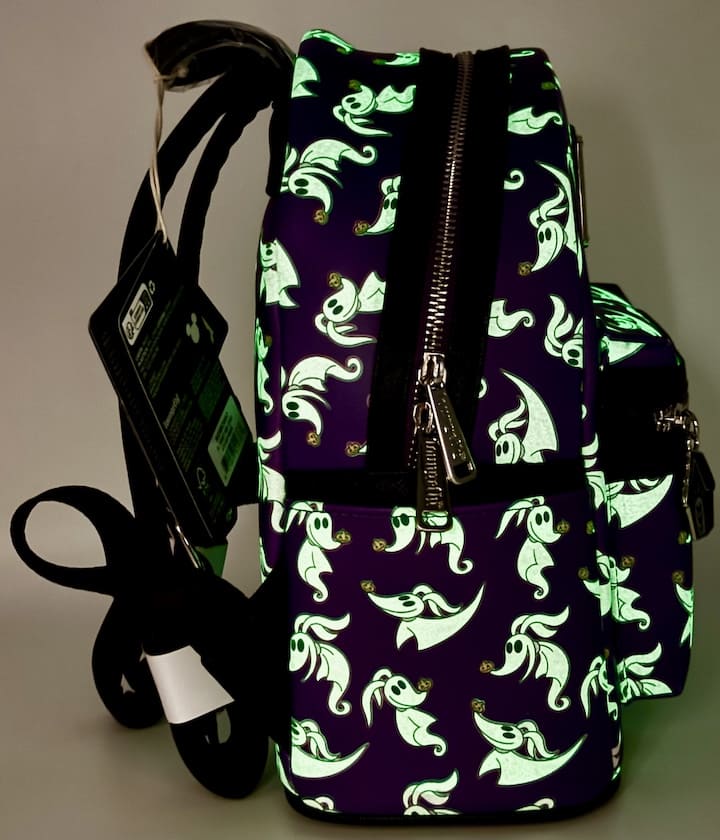 Loungefly Zero AOP Mini Backpack Nightmare Before Christmas Bag Glow In The Dark Right Side