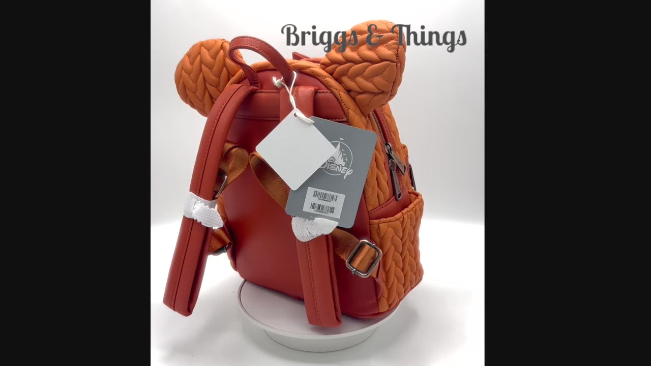 Loungefly Disney Parks Pumpkin Spice Mini Backpack Minnie Mouse Bag Video