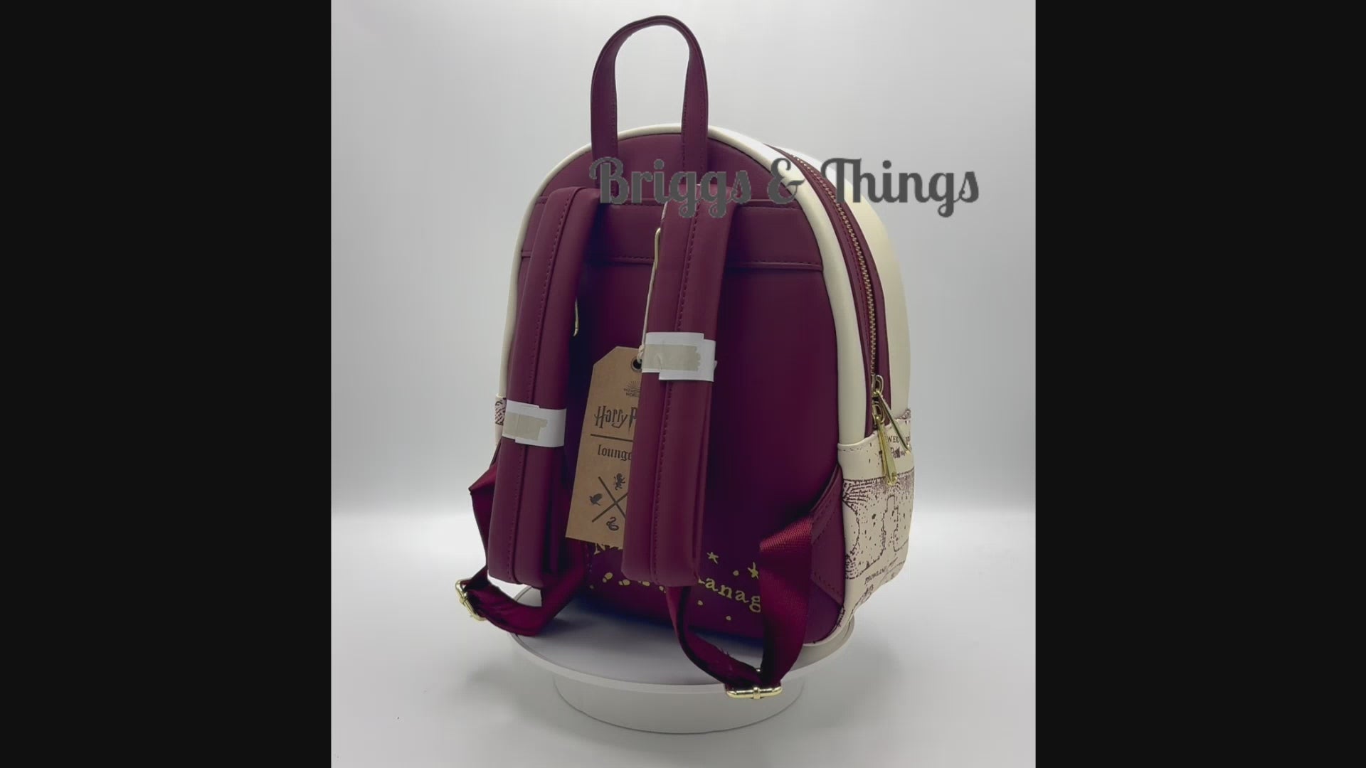 Loungefly Marauder's Map Mini Backpack Harry Potter Hogwarts Bag Video