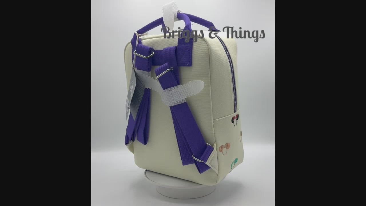 Loungefly Disney Parks Minnie Mouse Ears Headband Canvas Mini Backpack Video