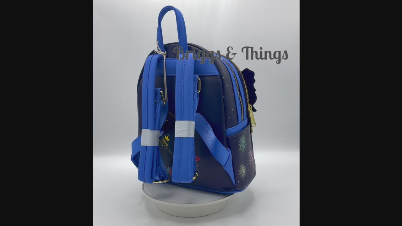 Loungefly Mulan Fireworks Mini Backpack Disney Glow in the Dark Bag Video