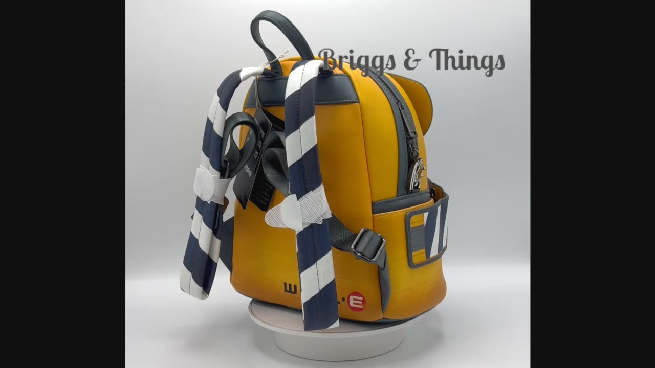 Loungefly WALL-E Figural Mini Backpack Disney Pixar Trash Box Bag Video
