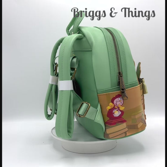 Loungefly Belle Library Mini Backpack Beauty and the Beast Book Bag Video