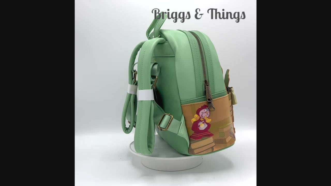 Loungefly Belle Library Mini Backpack Beauty and the Beast Book Bag Video