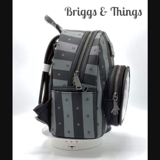 Loungefly Nevermore Window Mini Backpack Wednesday Addams Bag Video