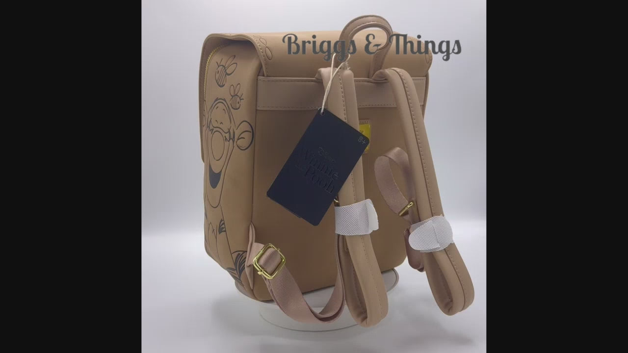 Loungefly Winnie the Pooh Satchel Mini Backpack Embroidered Floral Bag Video