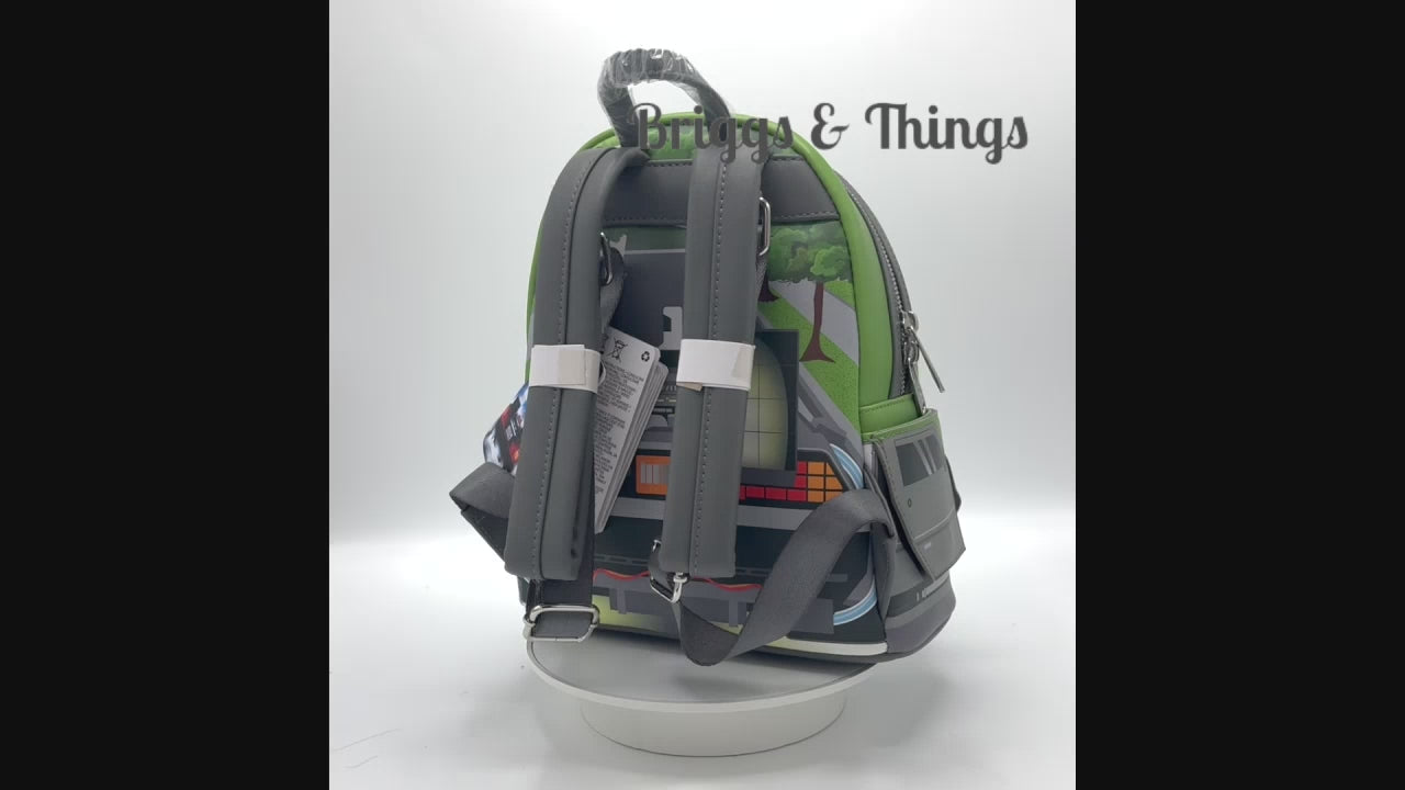 Loungefly Back to the Future Mini Backpack DeLorean Light Up Bag Video