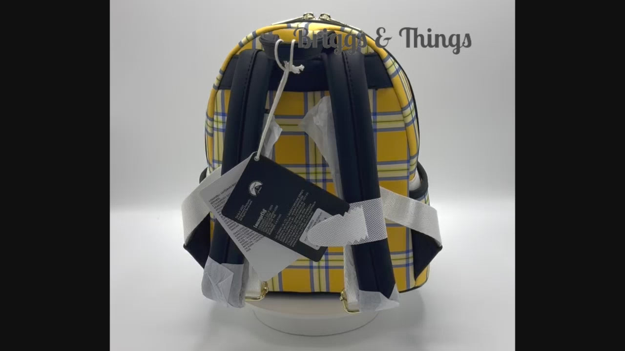 Loungefly Clueless Cher Mini Backpack Yellow Plaid Cosplay Bag Video