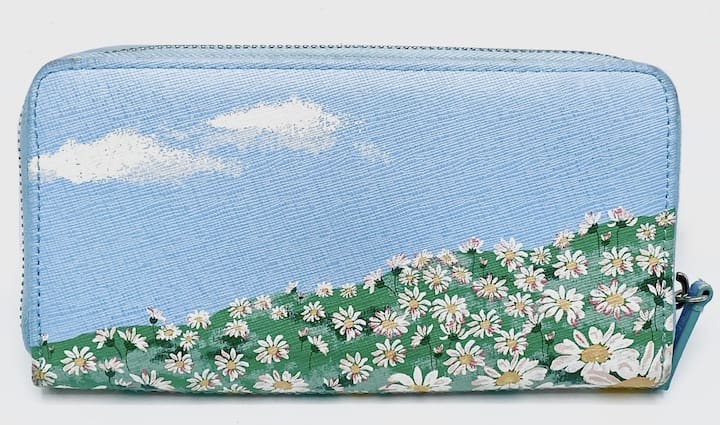 Cath Kidston Alice in Wonderland Blue Meadow Purse Disney Wallet Large Used Back