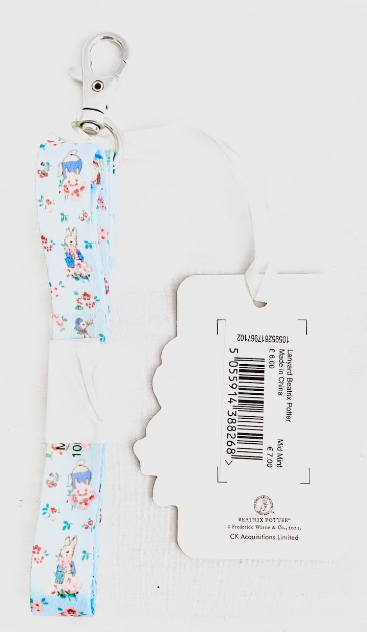 Cath Kidston Beatrix Potter Peter Rabbit Blue Lanyard Back
