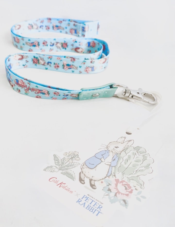 Cath Kidston Beatrix Potter Peter Rabbit Blue Lanyard Full View