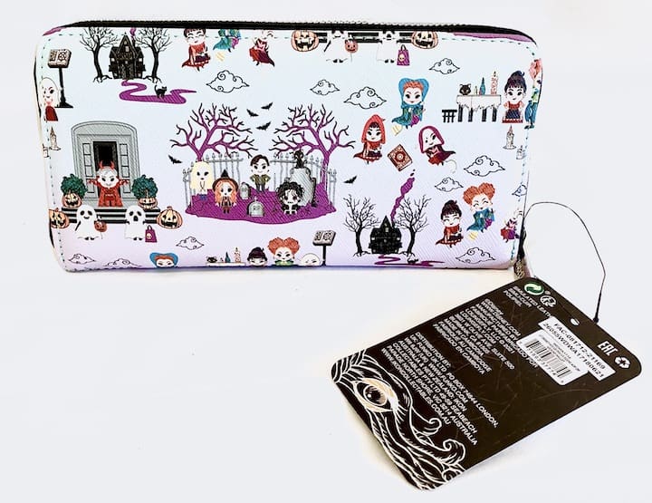 Loungefly Hocus Pocus Scenes Wallet Cemetery Graveyard AOP Chibi Purse Back