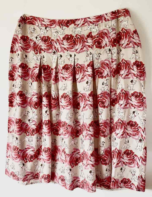 Cath Kidston Disney 101 Dalmatians Skirt Pink Puppies Roses Front