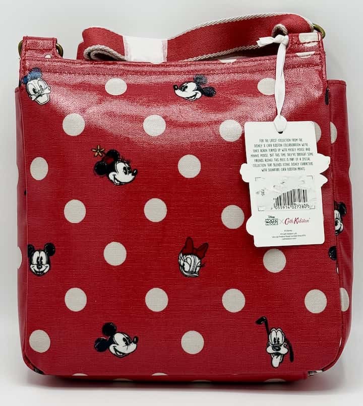 Cath Kidston Disney Mickey Mouse Bag Red White Polka Dot Spot Handbag Back