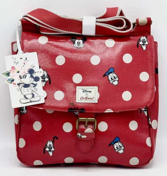 Cath Kidston Disney Mickey Mouse Bag Red White Polka Dot Spot Handbag Front With Tag