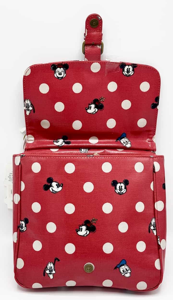 Cath Kidston Disney Mickey Mouse Bag Red White Polka Dot Spot Handbag Inside