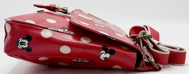 Cath Kidston Disney Mickey Mouse Bag Red White Polka Dot Spot Handbag Left Side