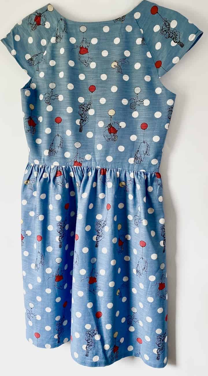 Cath Kidston Disney Winnie the Pooh Dress Blue Polka Dot Spot Back