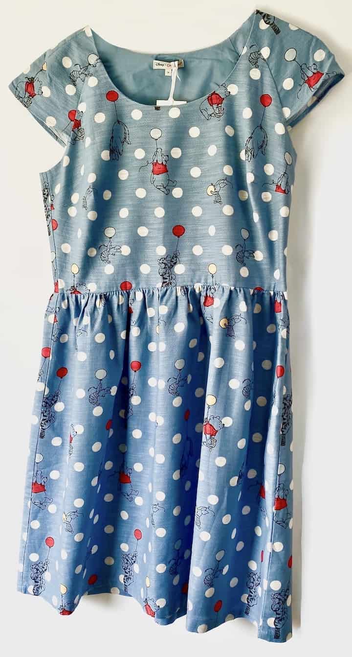 Cath Kidston Disney Winnie the Pooh Dress Blue Polka Dot Spot Front Without Tag