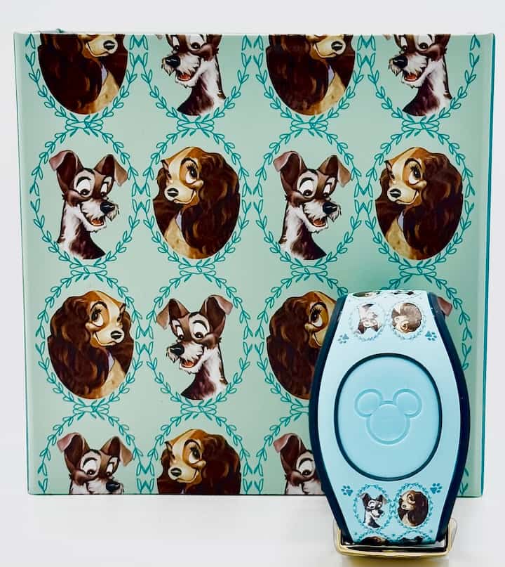 Disney Parks Dooney and Bourke Lady and the Tramp Magic Band Front Full View Box and Band