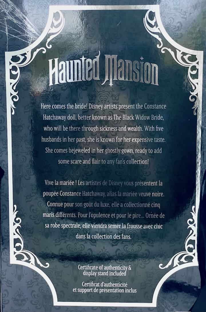 Haunted Mansion Doll Disney Constance Hatchaway Bride Limited Edition Description