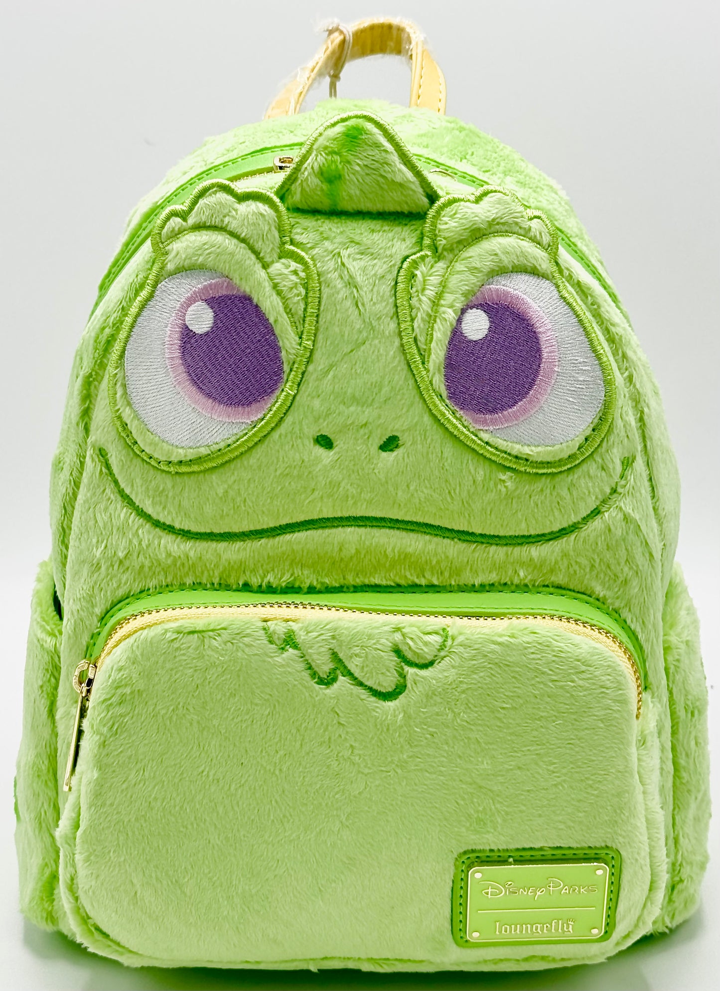 Loungefly Disney Parks Pascal Cosplay Mini Backpack Rapunzel Bag Front Full View