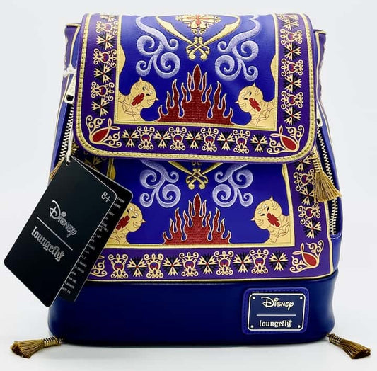 Loungefly Aladdin Magic Carpet Mini Backpack Cave Of Wonders Bag Front Full View With Tag