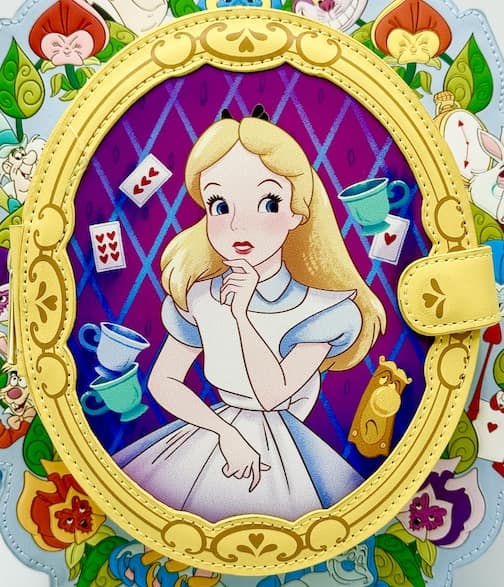 Loungefly Alice in Wonderland Cameo Mini Backpack Disney Bag Front Centre Frame Closed