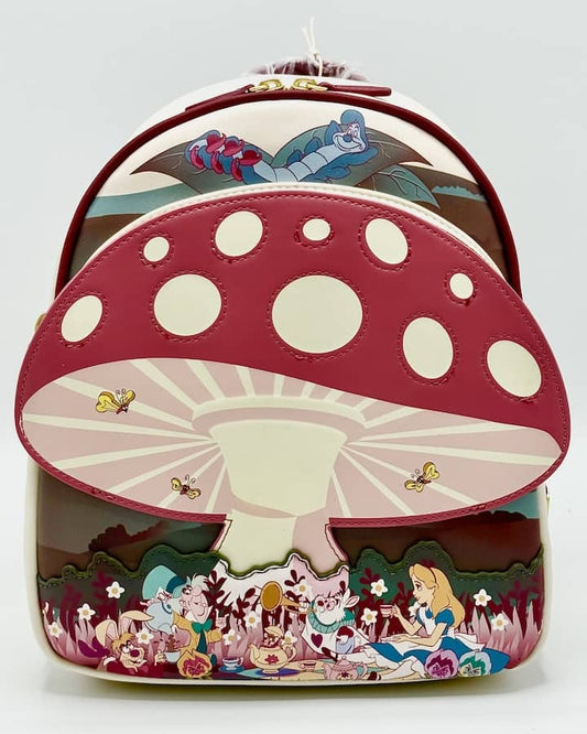 Loungefly Alice in Wonderland Mushroom Tea Party Mini Backpack Front Full View