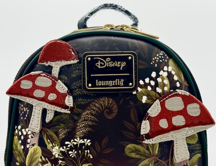 Loungefly Alice in Wonderland Mushrooms Mini Backpack Disney Bag Front Top
