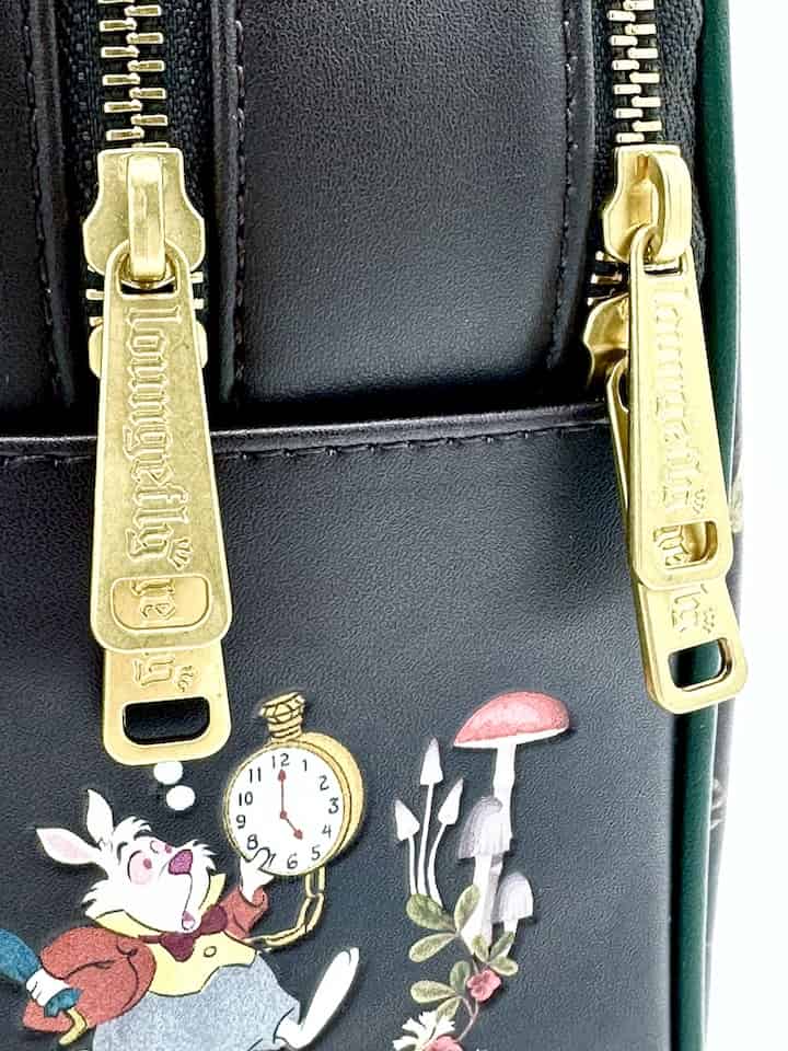Loungefly Alice in Wonderland Mushrooms Mini Backpack Disney Bag Zips