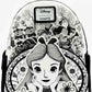 Loungefly Alice in Wonderland Sketch Mini Backpack Black White Bag Front Full View